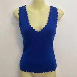 Workshop Republic Clothing Blue Fitted Sleeveless Tank Top